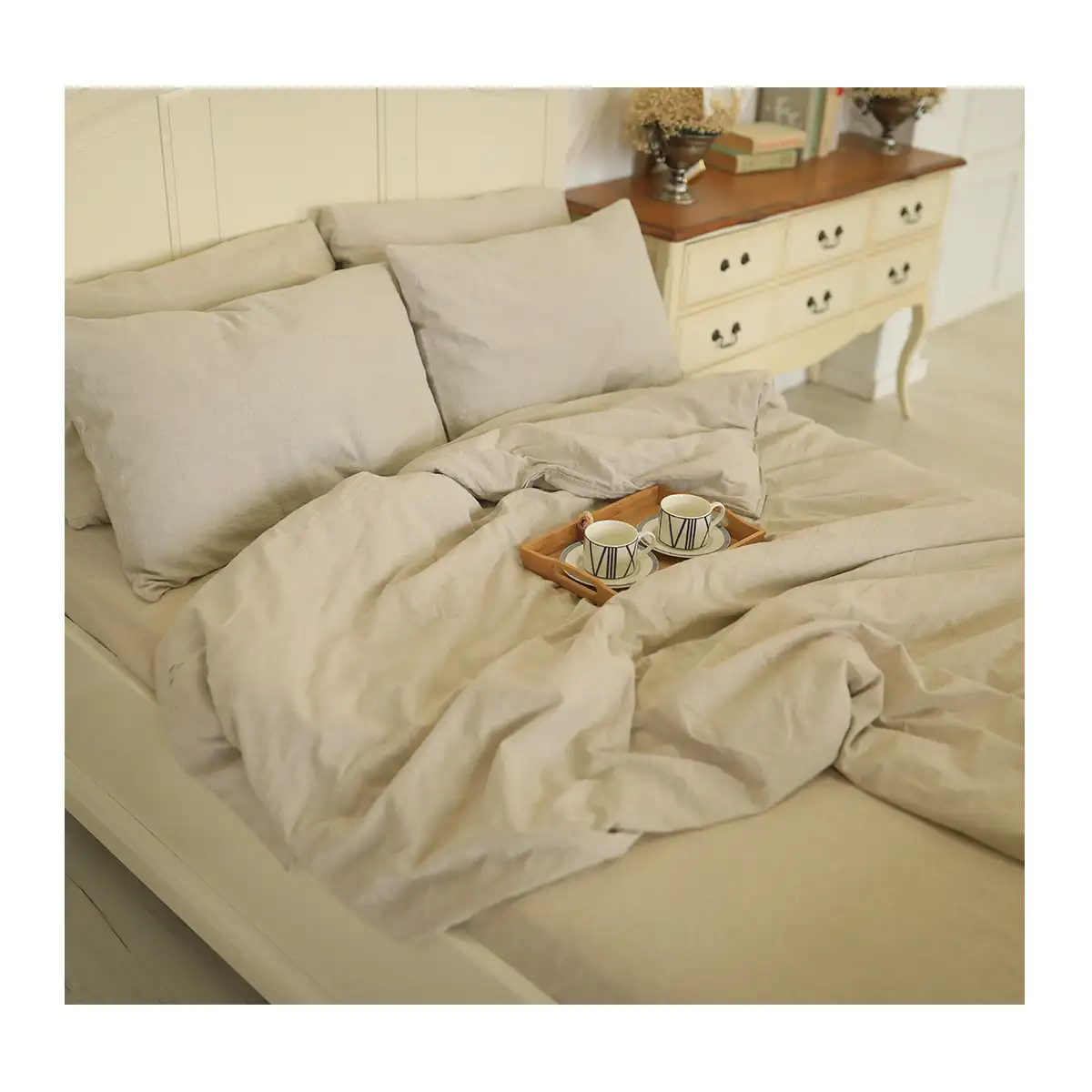 Fundas de almohada de lino 100% hipoalergénicas, ropa de cama ecológica de alta calidad, tamaño XL, dover