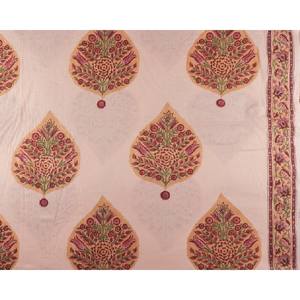 Indian Floral Beige Magenta 100% Cotton Quilting Fabric Lightweight by Yard Quilt Fabric Quilts Bags Curtains Toys Sari Use <b>Boys</b> - Product Image 5