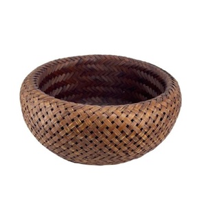 Handmade Round Rattan Food Serving <b>Bowl</b> with Latest Design Perfect for <b>Large</b> Size Home Kitchen and Fast Food Use - Product Image 1