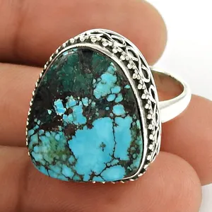 Sky blue turquoise ring sterling silver 925 stamped ring bulk wholesale silver jewelry for gift vintage rings