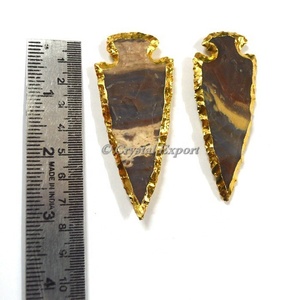 Agate 3 Inch Gold Plated Arrowhead - Product Image 1