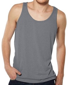 Camiseta sin mangas de algodón orgánico sólido, camiseta transpirable para entrenamiento y gimnasio - Product Image 6