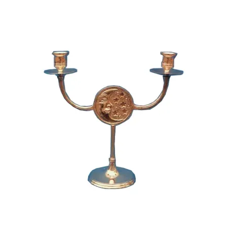 Lustre de bronze luxuoso para decoração de casa, porta-velas de metal com luz dupla artesanal