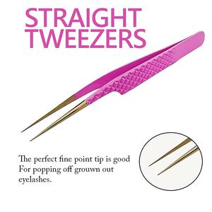 Wholesale Stainless Steel <b>Eyelash</b> <b>Tweezers</b> Rose Gold Slanted Lash <b>Tweezers</b> and <b>Eyelash</b> <b>Tweezer</b> Custom Packaging + Logo - Product Image 4