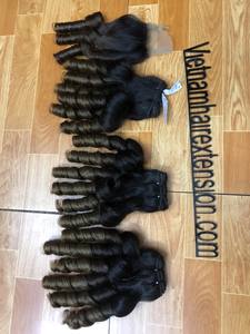 ผมต่อเวียดนามแท้แบบเวอร์จิ้นเรมี่ แบบม้วนสไตล์ฝรั่งเศส น้ำหนัก 100 กรัม สีบลอนด์ ผมแท้ 100% - Product Image 2