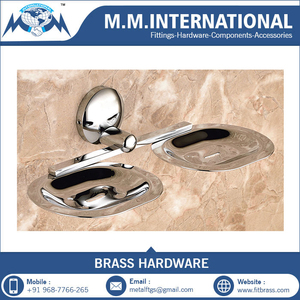 Porte-savon mural moderne et écologique pour salle de bain avec finition en laiton et chrome - Product Image 5