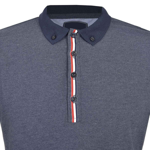 Polo de algodón para hombre de color sólido ajustado de calidad superior con logotipo personalizado superventas al por mayor - Product Image 4