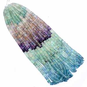 4 มม.5 มม.6 มม.8 มม.ฟลูออไรต์ธรรมชาติหิน Ombre ยางเรียบ Heishi อัญมณีลูกปัด Strand ราคาโรงงานขายส่งออนไลน์ - Product Image 2