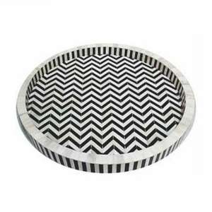 Bandejas con Incrustaciones de Hueso, Madera y Nácar, Hechas a Mano, Rectangulares, con Diseño de Hojas, para Servir, Regalos para Eid, Disponibles en Varios Colores - Product Image 5