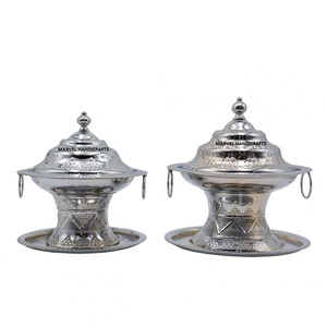 POLISHED BRASS DATE POT TRADITIONAL ARABIC <b>KITCHEN</b> <b>ITEM</b> HANDMADE EMBOSSED DESIGN DATE BOWL KITCHENWARE EID RAMADAN <b>DECOR</b> GIFT - Product Image 1