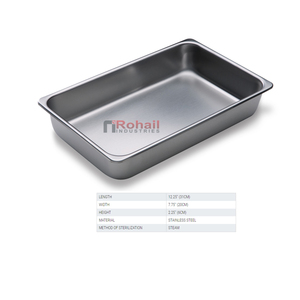 Bandeja de instrumentos médicos autoclavable, acero inoxidable 304 - 316 - Product Image 2