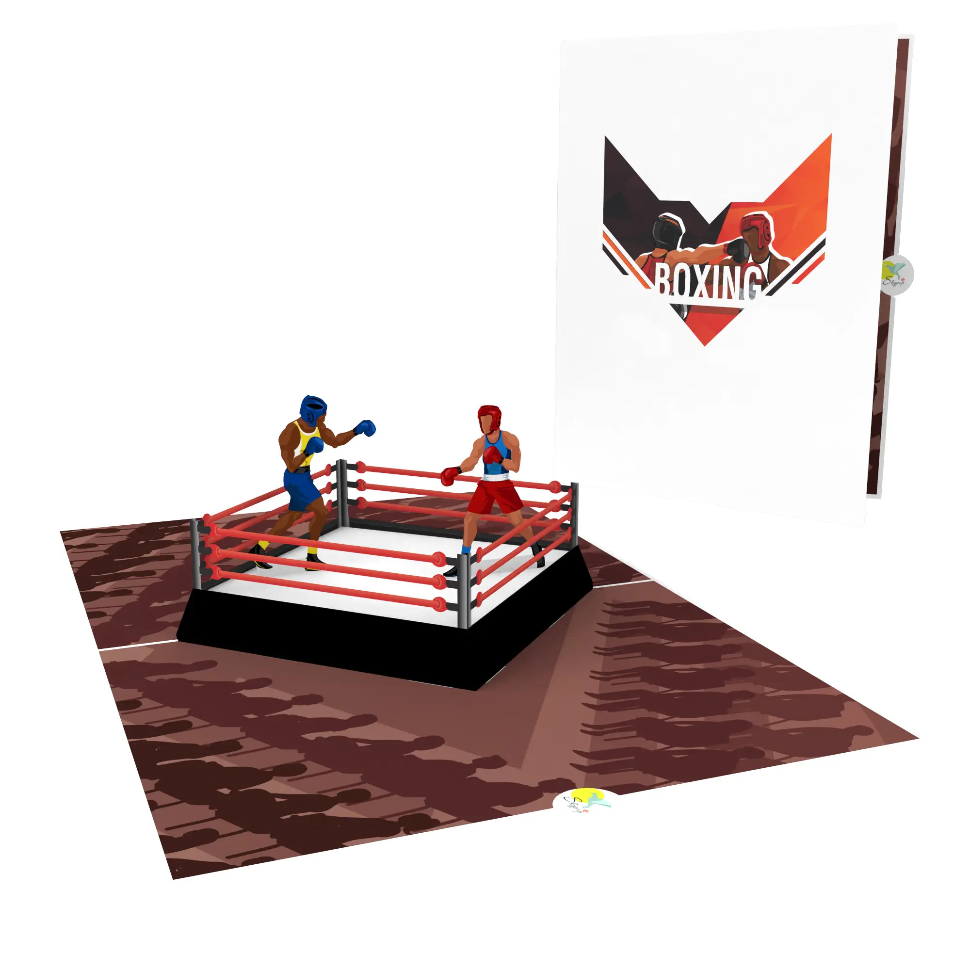 SPORTS Boxing Game Handmade Laser Cutting 3D Greeting Card