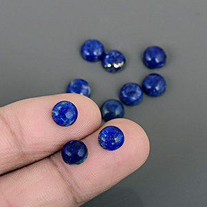 Cabochon rond en Lapis Lazuli naturel, pierre précieuse calibrée, prix de gros, cabochon rond calibré fait main - Product Image 4