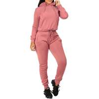 Conjuntos Deportivos de Chándal para Mujer, Ecológicos, 100% Algodón, de Alta Calidad, con Logotipo Personalizado, Lisos, Tallas Grandes para Invierno