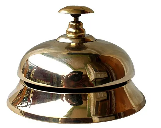 Brass Hotel Counter Bell, Officer Call Bell Verzierte Messing Hotel Counter Bell Schreibtisch Bell Service Bell für Hotels, Schulen
