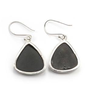 Ensemble de boucles d'oreilles en forme de fantaisie en argent sterling 925 Opale synthétique Onyx noir Mariages Fêtes Cadeaux Bello Opale Gemstone Diamond Main - Product Image 4
