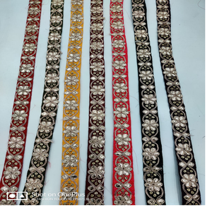 ชุดแต่งงานผ้าโปร่งบางสีต่างๆผ้าลูกไม้ทำจากผ้าโปร่งบางลายดอกไม้ปักลายดอกไม้แบบชนเผ่าอินเดีย - Product Image 3