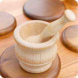 Juego de mortero y Mazo de madera para el hogar, utensilios de cocina Para productos hechos a mano y pulidos, precio bajo - Product Image 2