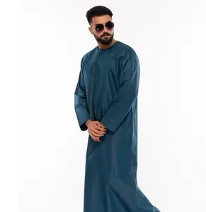 2021 high quality fabric 100% cotton men's Islamic style thobes Muslim designing jubbah made in Pakistan