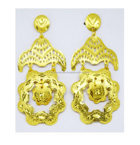 African Mosh Jewelry Festival Temporada 2025 Latón Casual Jewelry Festival Martillado Pendientes coloridos Guantes de fiesta para mujeres - Product Image 1