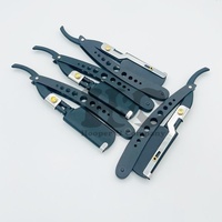 Nouveau style rasoir droit professionnel jetable en acier inoxydable pour homme, lame interchangeable, emballage couleur personnalisé