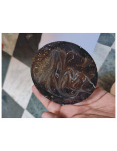 Sous-verre en résine époxy, design noir et blanc, pour tasse à thé et café, sous-verre de décoration intérieure - Product Image 1