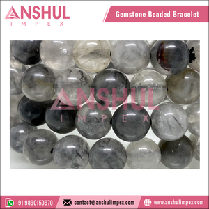 Latest Design Trendy Style Meditation Healing Cloudy Quartz Beaded Round <b>Gemstone</b> <b>Bracelet</b> at Best Price - Product Image 2