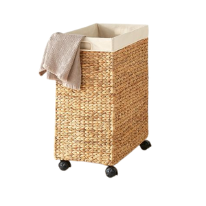 Vietnam-Made High Quality Bamboo Laundry Basket Water Hyacinth Woven Storage <b>Hamper</b> for Home Organization - Product Image 1