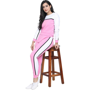 Survêtement léger de maternité pour femmes-Ensemble deux pièces d'été décontracté à capuche avec fermeture éclair-Pantalon évacuant l'humidité 100% coton rose - Product Image 2