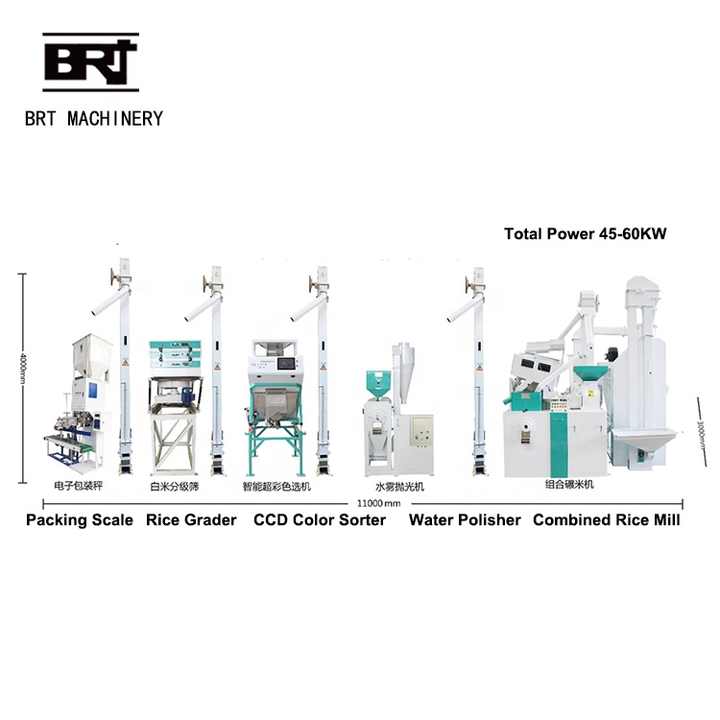 Mini 600-800kg/h Rice Flour Japanese Rice Mill Machine