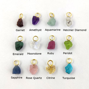 Pendentif en argent et or vermeil avec diamant de Herkimer - Cadeau de naissance de avril - Product Image 2