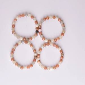 Pulsera elástica de cristal blanco Natural de 8mm al por mayor, cuentas de piedras preciosas curativas, joyería redonda suelta - Product Image 2