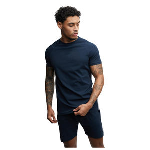 T-shirt Hip Hop Muscle Fit en coton pour hommes T-shirt personnalisé à manches courtes en tricot surdimensionné au design décontracté avec sérigraphie à motif uni - Product Image 1