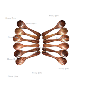 Set of 6 <b>Wood</b> <b>Spoons</b> Cutlery Set With Exclusive Quality Brown Color <b>Spoons</b> Flatware Set For Home Hotel Use - Product Image 4