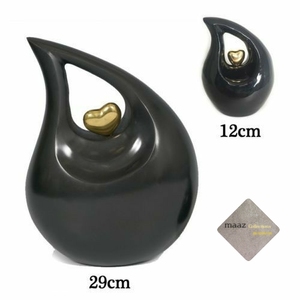 Urna artesanal barata para adultos de India, urna de cremación de corazón de latón con gota de lágrima de estilo americano, exportador de suministros funerarios - Product Image 1