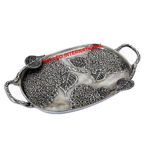 Plateau rond antidérapant de luxe pour plateaux de mariage, vente en gros - Product Image 6