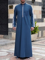 Muslimische Herren Islamische Haramain Thobe Neuer Stil Baumwolle/Polyester Mega Impex MI_10080 Großhandel Maßgeschneiderte Herren Thobe