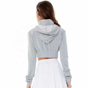 Sudadera con capucha delgada de ombligo corto de tendencia de mujer de alta calidad con logotipo personalizado sudaderas con capucha de venta superior - Product Image 2