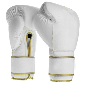 Gants de boxe en cuir véritable noir et doré personnalisés Gants de compétition de combat à poinçon souple pour l'extérieur - Product Image 5