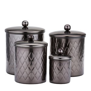 Silver Plated Kitchen <b>Canister</b> <b>Set</b> of 4 Elegant Design Metal Silver Finished <b>Canister</b> <b>Set</b> for Home Kitchen Decoration - Product Image 3