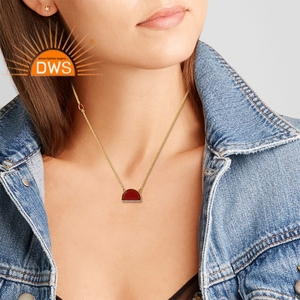 Collier pendentif en argent sterling 2026 avec onyx rouge naturel et pierres précieuses CZ pour femmes, fabricant de bijoux - Product Image 2