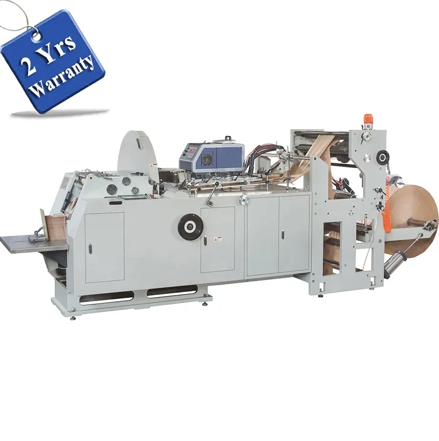 Máquina automática para hacer bolsas de papel kraft HD400B, desechable, artesanal, para alimentos, marrón