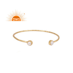 Pulsera de Plata de Ley 925 con Baño de Oro y Perlas Naturales, Último Modelo 2026, para Mujer, Fabricante de Joyería - Product Image 1