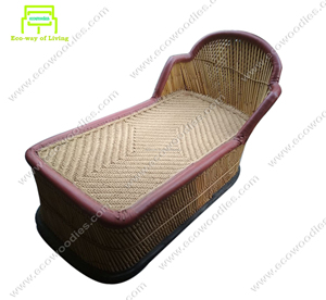 Tumbona Moderna y Cómoda de Bambú Tejida a Mano para Exteriores, con Asiento Espacioso y Confortable, para Hotel o Playa - Product Image 2
