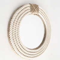 Miroir rond en corde tressée style bohème, jute mélangé, décoration murale classique traditionnelle, vente en gros au Vietnam