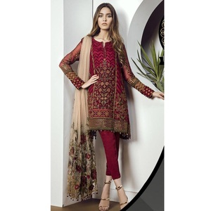 Vestido recto paquistaní e indio salwar kameez, traje étnico de diseñador de AJM, modelo de casa comercial 1070 - Product Image 1