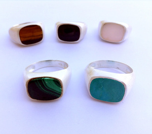 Bagues en pierre précieuse pour hommes, en argent Sterling 925, plaqué or, sur mesure, bon marché, quantité minimale de commande, multiples pierres précieuses, vente en gros - Product Image 2