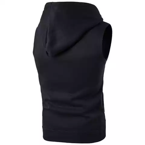 Camiseta sin mangas al por mayor, camiseta informal para hombre, de color sólido Sudadera con capucha, chaleco de gimnasio para hombre - Product Image 3