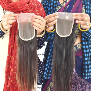 Extensions de cheveux humains brésiliens 100% Remy lisses, vierges, non traités, avec fermeture, cuticules alignées, styles ondulés et bouclés à vendre - Product Image 2