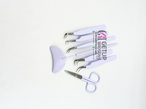 Nouveau style pince à épiler en acier inoxydable pour extension de cils ciseaux de revêtement en poudre blanche avec des outils de beauté à pointe argentée de style différent - Product Image 6